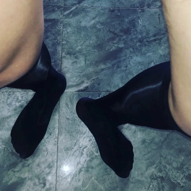 Men\'s Stockings Summer Business Long Thin Gentleman Nylon Black Formal Socks Horse Oil Light Water Reflection