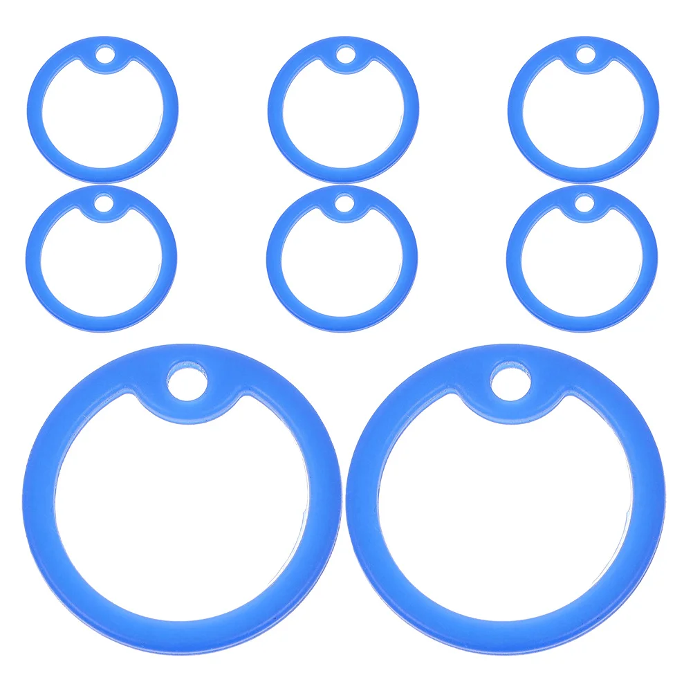 

8Pcs Dog Tag Silencers Silicone Rubber Protector Noise Reduction Round for Pet Collar Black Blue Flexible Wear Resistant