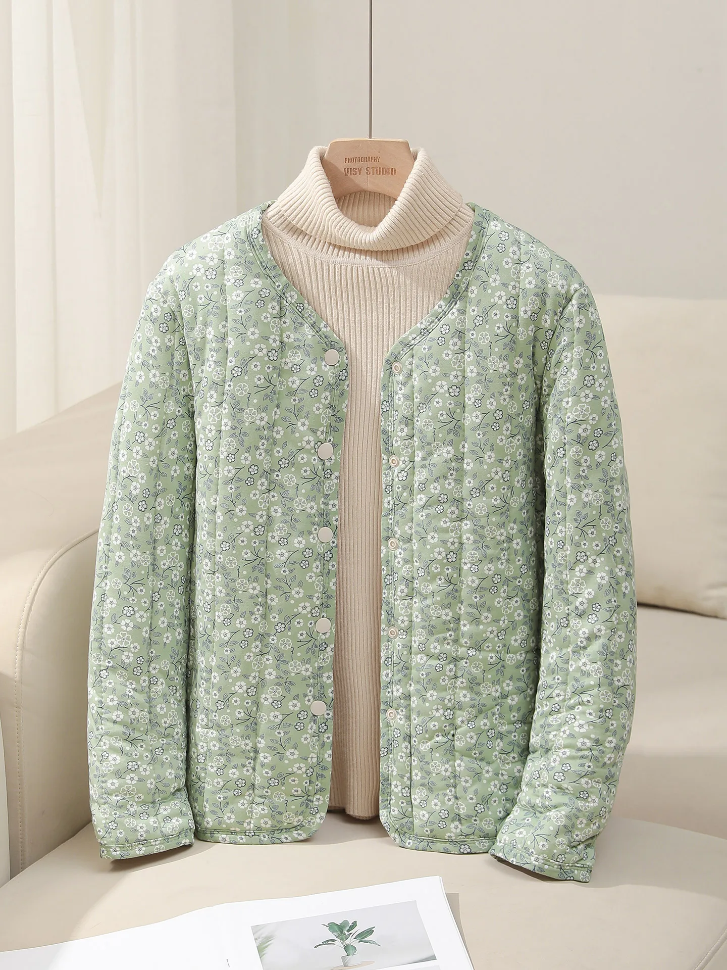 

Женская укороченная хлопковая куртка с цветочным принтом, приталенная, на одной пуговице, для ношения под одеждой, тонкая, теплая, зимняя, для мам