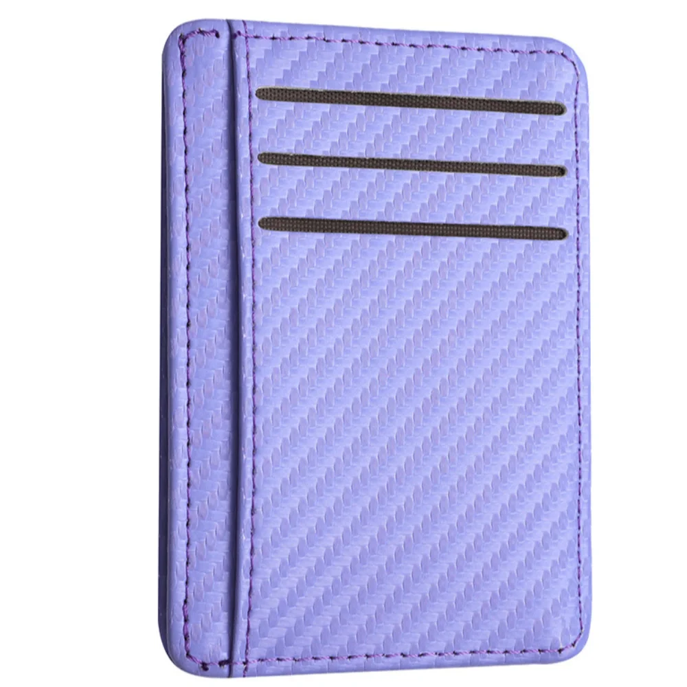 New Slim Card Bag Texture PU Solid Color Small Wallets Portable Large Capacity Credit Card Holder Women Men