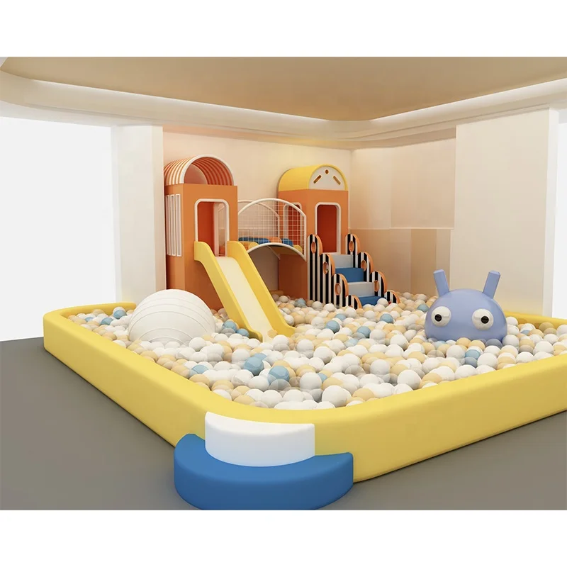 

New Baby Home Small Play Slide Room Daycare Kid Soft Play Sets Preschool Children Mini Indoor Playground Equipment With Ball Pit