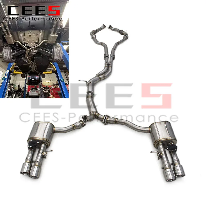 

cees Performance Catback Exhaust for Audi B9 S4/S5 3.0T 2019-2023 Stainless Steel Tuning Valve Muffler Escape Exhaust System