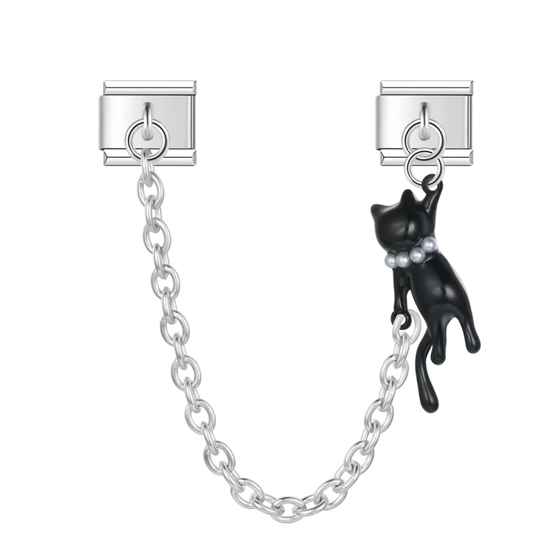 Hapiship 2024 Nieuwe Mode 26 Engelse Letters Italiaanse Charm Links Fit 9 Mm Roestvrij Stalen Armband Maken Vrouwen Sieraden DJ110