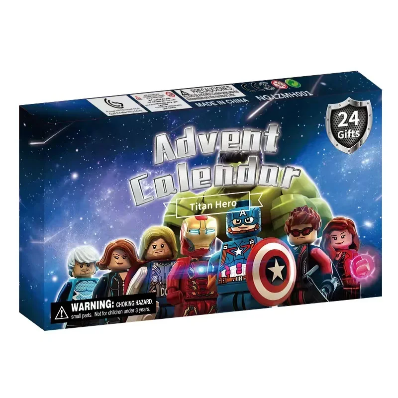 Mini figuras de acción de Marvel, Anime Lilo & Stitch Blind Box, muñeca de Los Vengadores de dibujos animados, escena en miniatura, modelo de decoración, regalos para niños, 24 piezas por juego