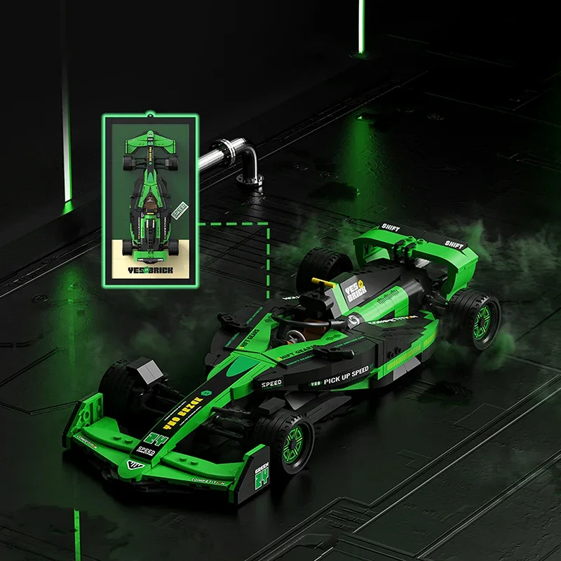 MOC Technische F1 Super Racing Driver Formule Bouwsteen Stad Voertuig Cool Model Beroemde Sportwagen DIY Speelgoed Kinderen Verjaardagscadeau