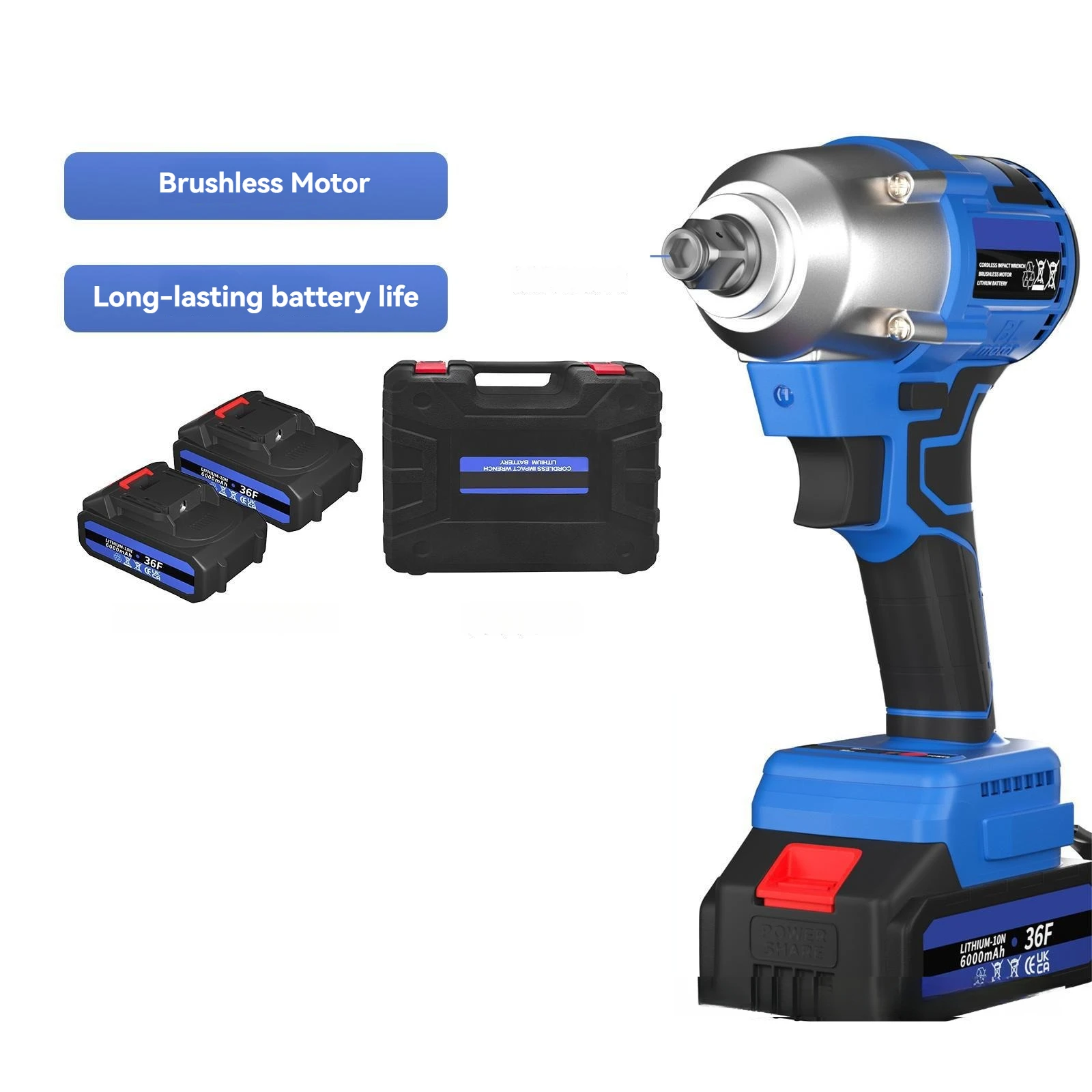 Portable Cordless Power Drill Set Impact Screw Driver with 6000mAh Li-Ion Battery Screwdriver Kit Combi Drill