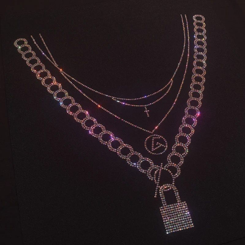 ملصقات قماش كبيرة عصرية بأحجار الراين والقلائد والترتر والملابس التي تصنعها بنفسك والقمصان والبقع الزخرفية