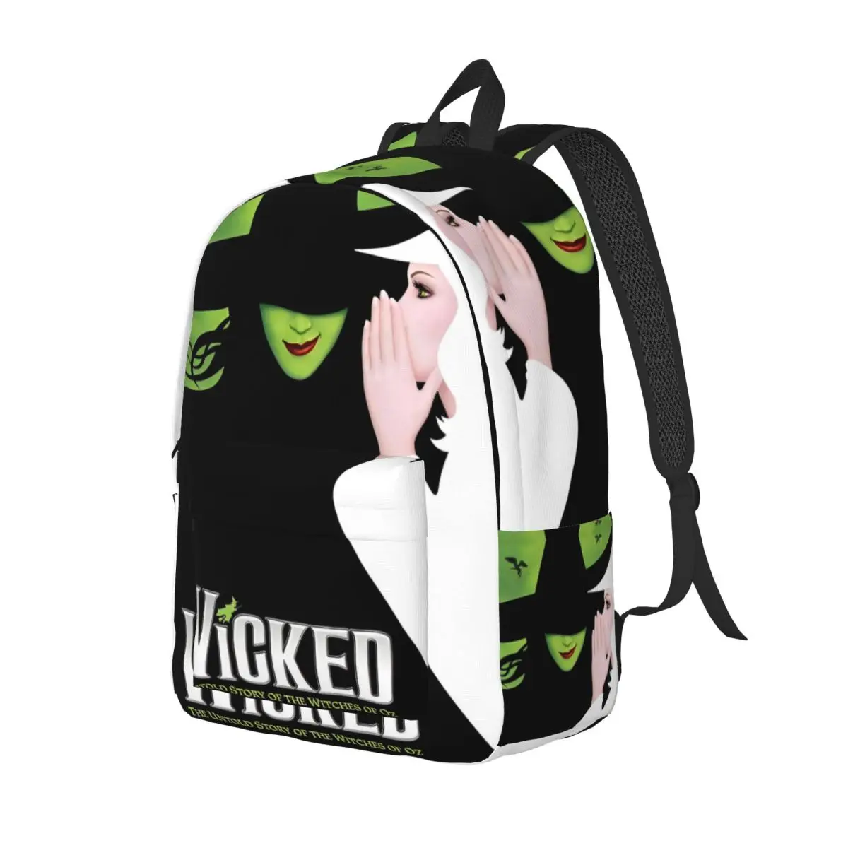 Wicked Elphaba & Glinda Tonal Backpack for Men Women Teenage Student Work Daypack Magic Movie College Shoulder Bag Sports