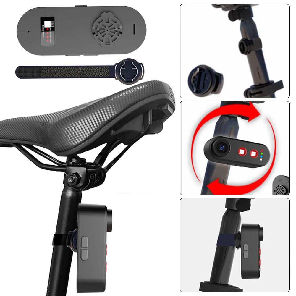 

Bike Camera with Tail Light W/ 150 Wide Angle Camera Cycling Tail Light Bicycle Camera Taillight for Mountain Road Bike E-Bikes