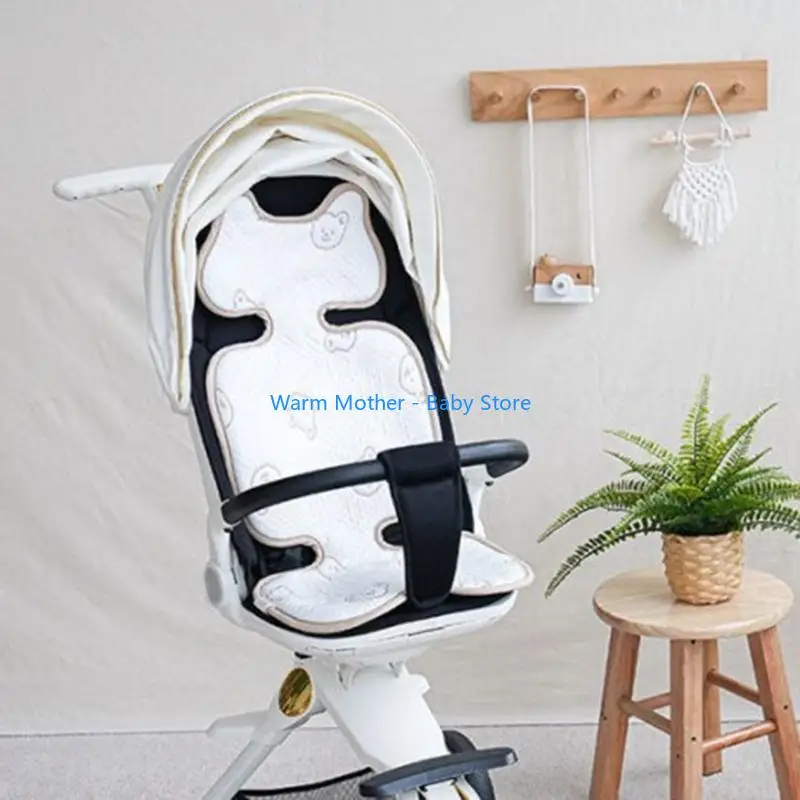 

Air Permeable Travel Pad Bear Pattern Cooling Cover Breathable Support for Pram 57QE