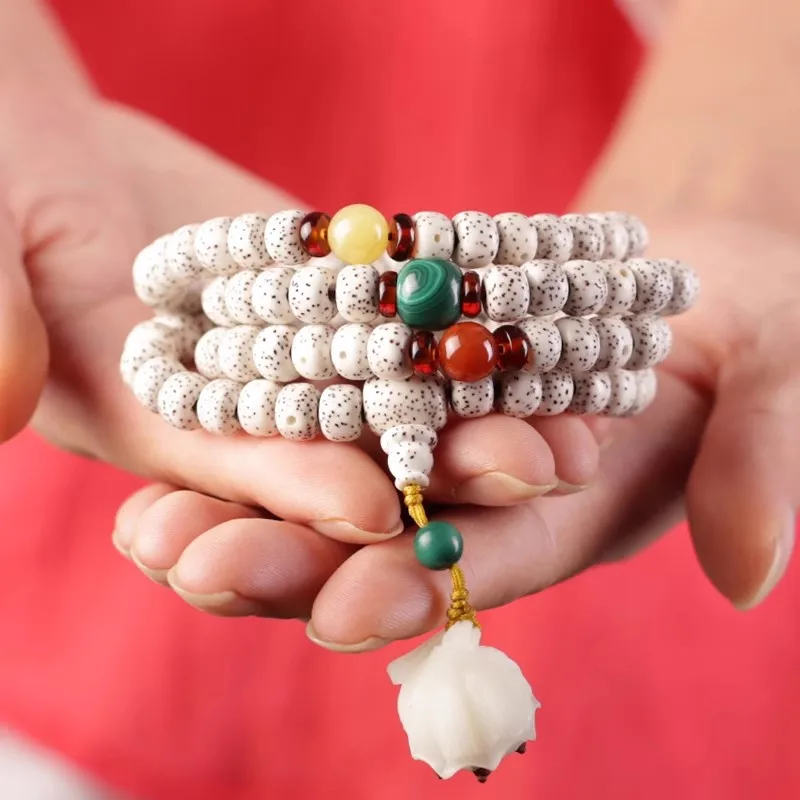 Natural Xingyue Bodhi 108 Beads Bracelet Necklace Unisex Prayer Meditation Jewelry for Couples Gifts