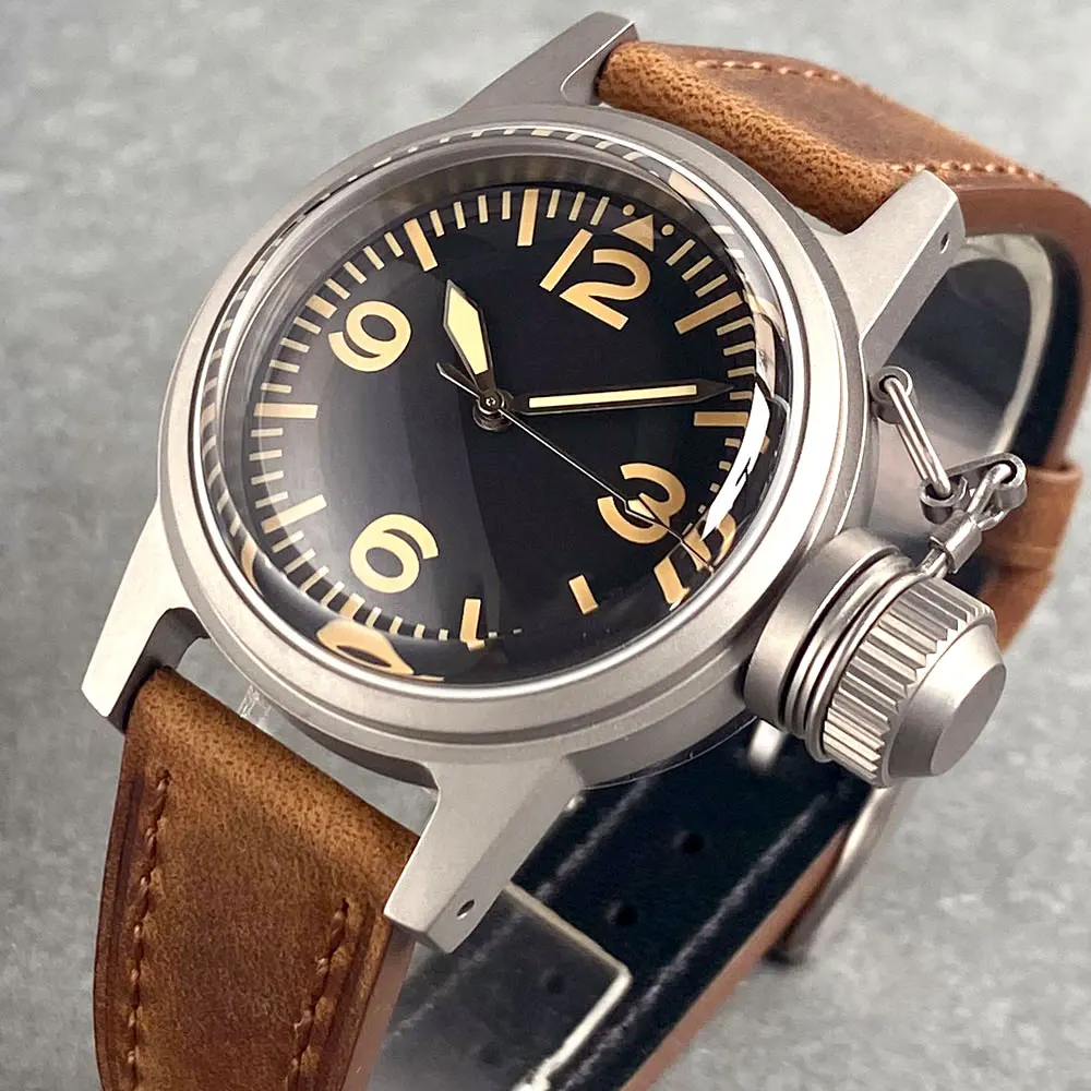 Tandorio 36mm Automatic Watch for Men Domed Sapphire Crystal NH35 PT5000 Date Sandblasted Case Luminous Dial 200m Water Resist