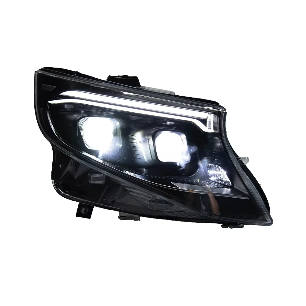 

Светодиодные фары 100 Вт для Mercedes Vito W447 V-Class 2016-2023, передние лампы с линзой-проектором, обновление, 6500K, 12В