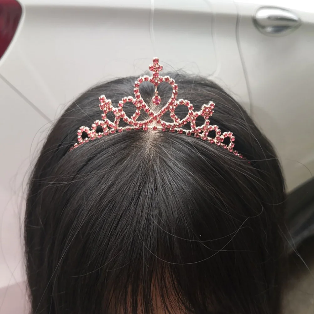 

2Pcs Girls Rhinestone Crown Headbands Kids Tiara Hair Hoops Sparkling Hair Accessories Party Cosplay Tiaras for Girls