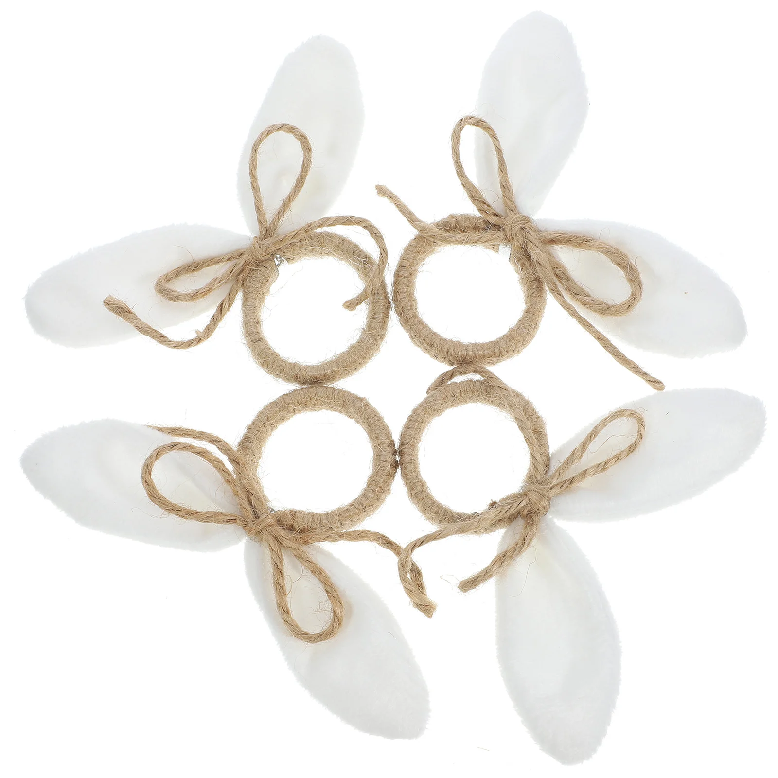 

4 Pcs Napkin Rings Easter Rabbit Ear Shaped Holders Decorations Hotel Elegant Decorative Buckle Dinner Party