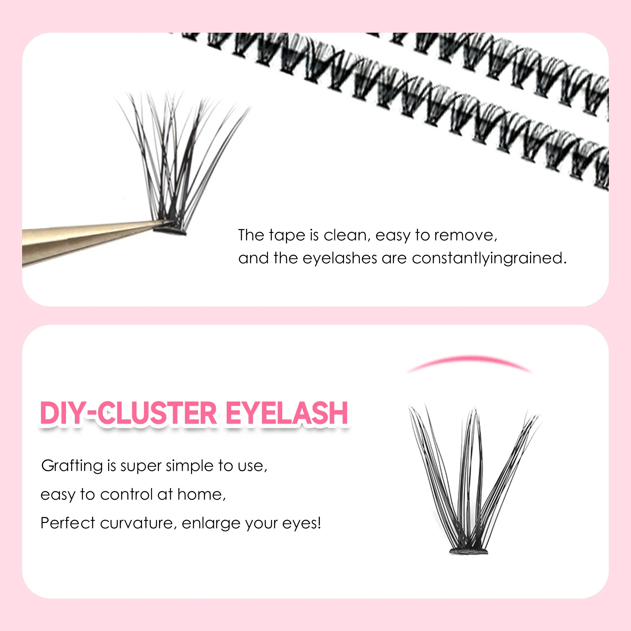 Lashvnna Lash Cluster Kit mit wasserdichtem DIY Lash Extension Kit Wimpern bindung und Siegel und Wimpern pinzette Make-up