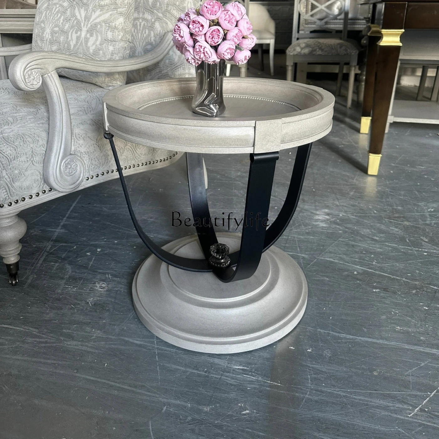 อเมริกันแสงหรูหราไม้เนื้อแข็งรอบแกะสลักหมายเลขมุมย้อนยุคเก่าขอบหมายเลข