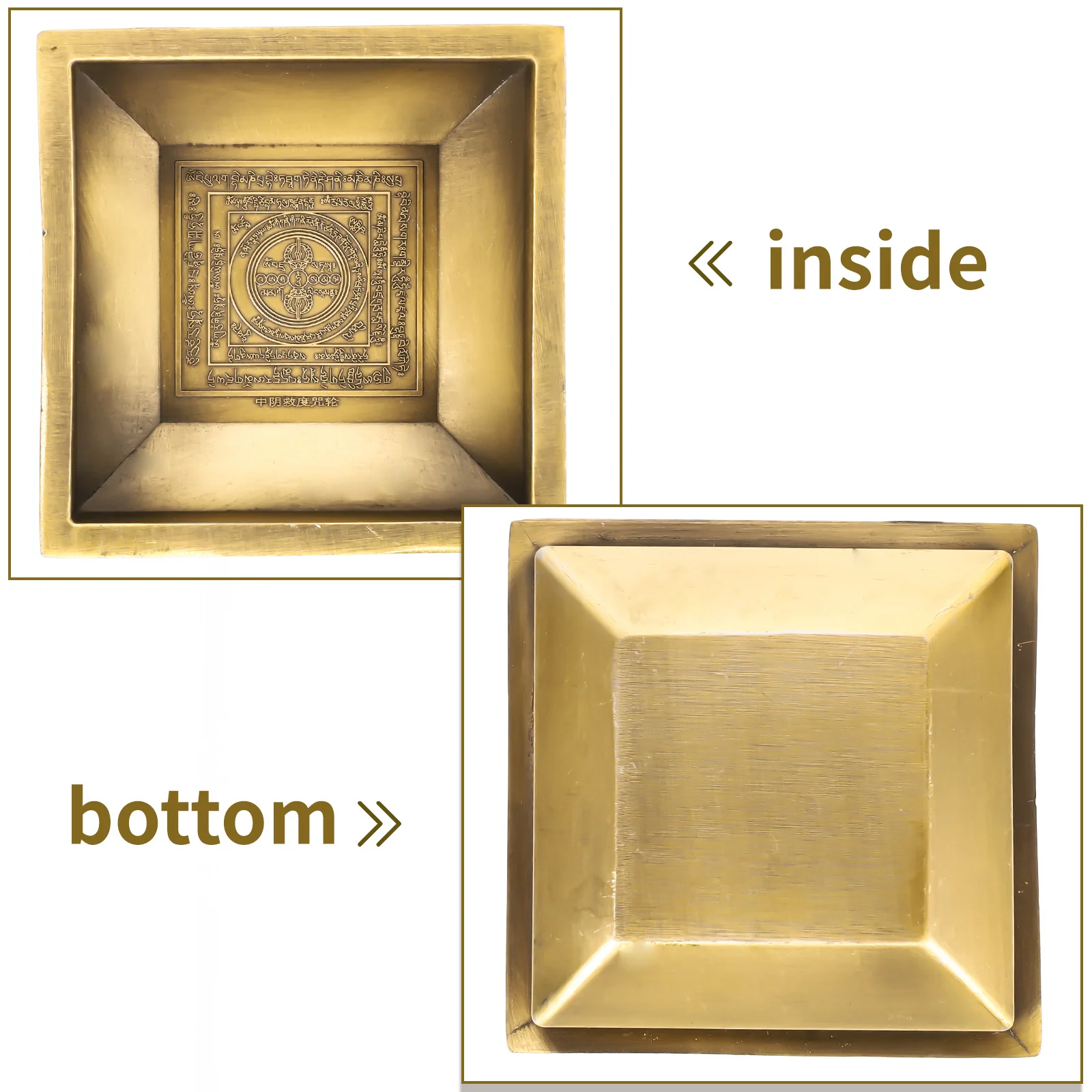 حامل البخور النحاسي يقدم لوحة منحوتة حاوية الرماد نمط عتيق وعاء تحية المعبد لوحة عبادة متعددة الأغراض