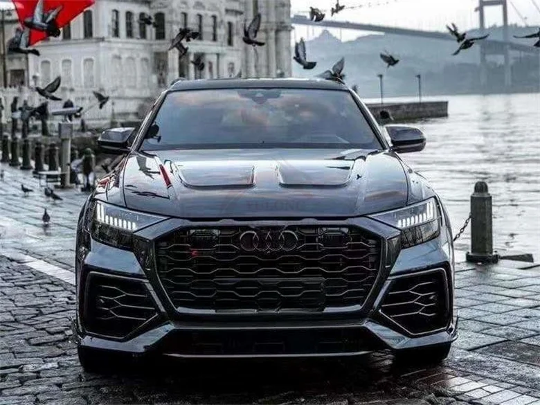 نسخة مطورة لـ Q8 RSQ8 محدثة بغطاء من ألياف الكربون طراز M Q8 RSQ8 غطاء محرك أمامي من ألياف الكربون غطاء محرك محرك vocer