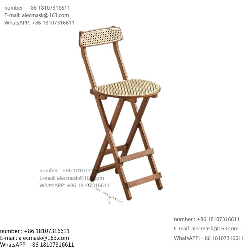 

Foldable high stool Cafe checkout page Bar counter Backrest Household convenient sturdy adult small