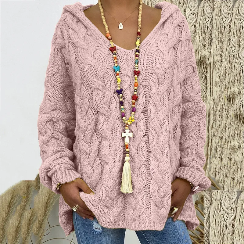 20 Colors Women Loose Twist Knot Knitted Sweaters Autumn Winter Female Knitwear Hoodie Pullover Coats XXBLH-1058 20 Colors Women Loose Twist Knot Knitted Sweaters Autumn Winter Female Knitwear Hoodie Pullover Coats XXBLH-1058