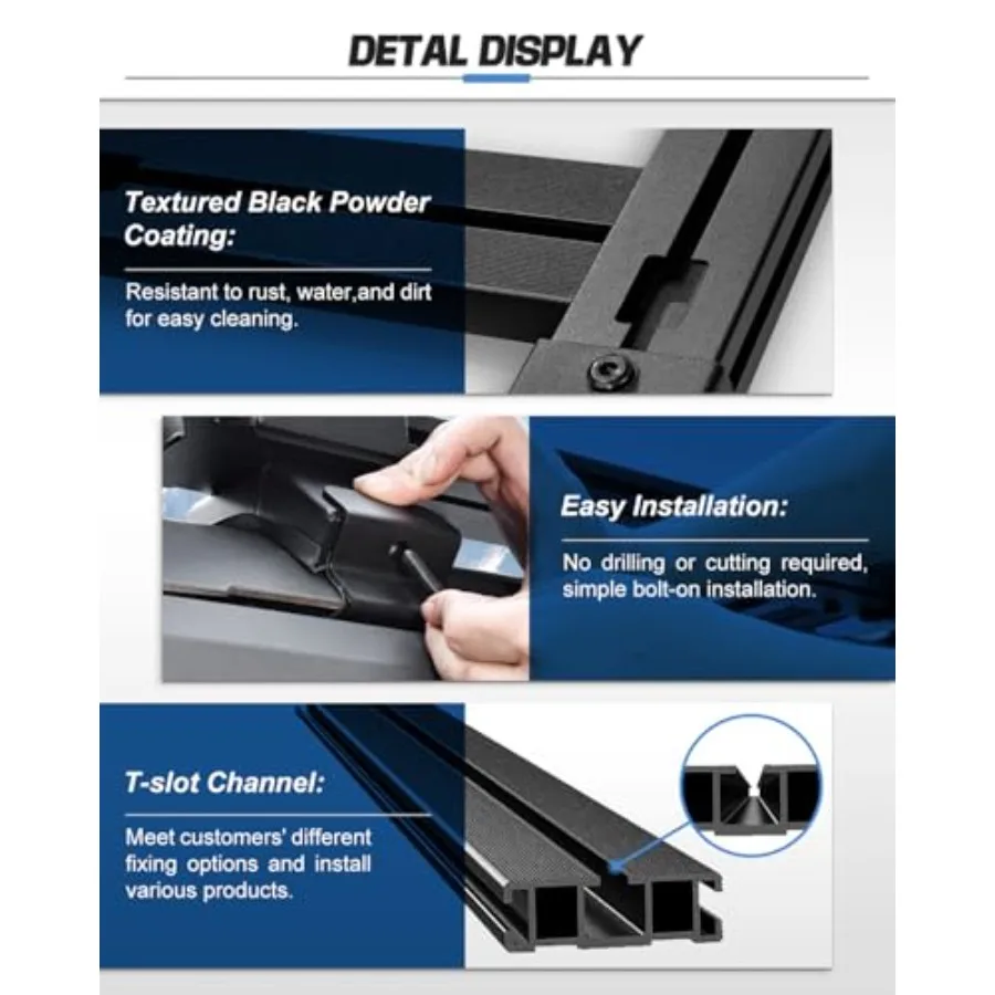 Bronco Roof Rack Rear Cargo Basket Crossbar for  Bronco 2021 2022 2023 2024 Hardtop 4 Door Half Short Roof Platform Heavy Duty