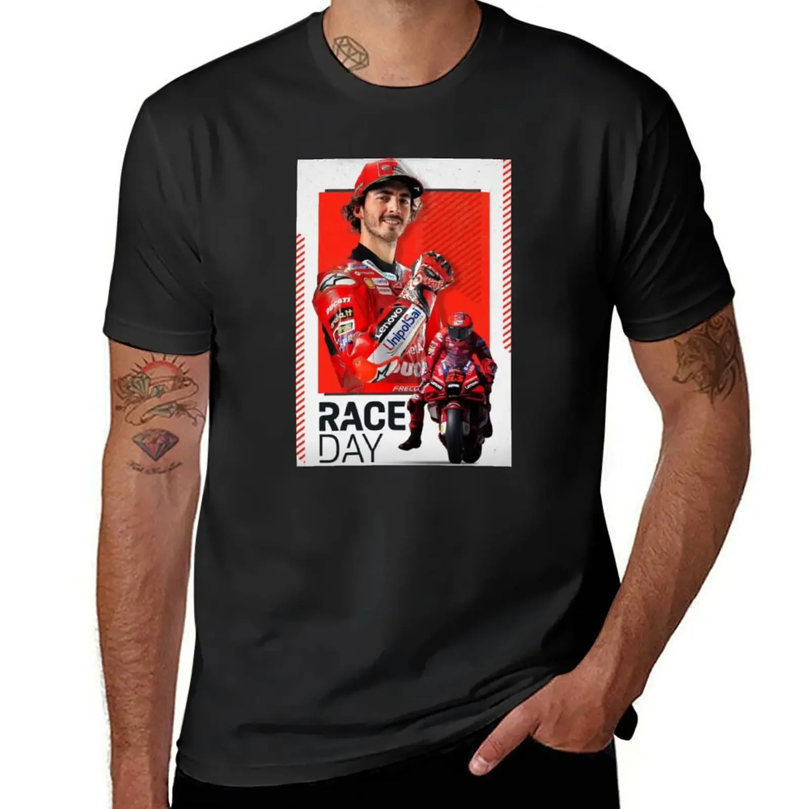 

Francesco Bagnaia 63 Race day T-Shirt custom t-shirts customs customs design your own Men's cotton t-shirt