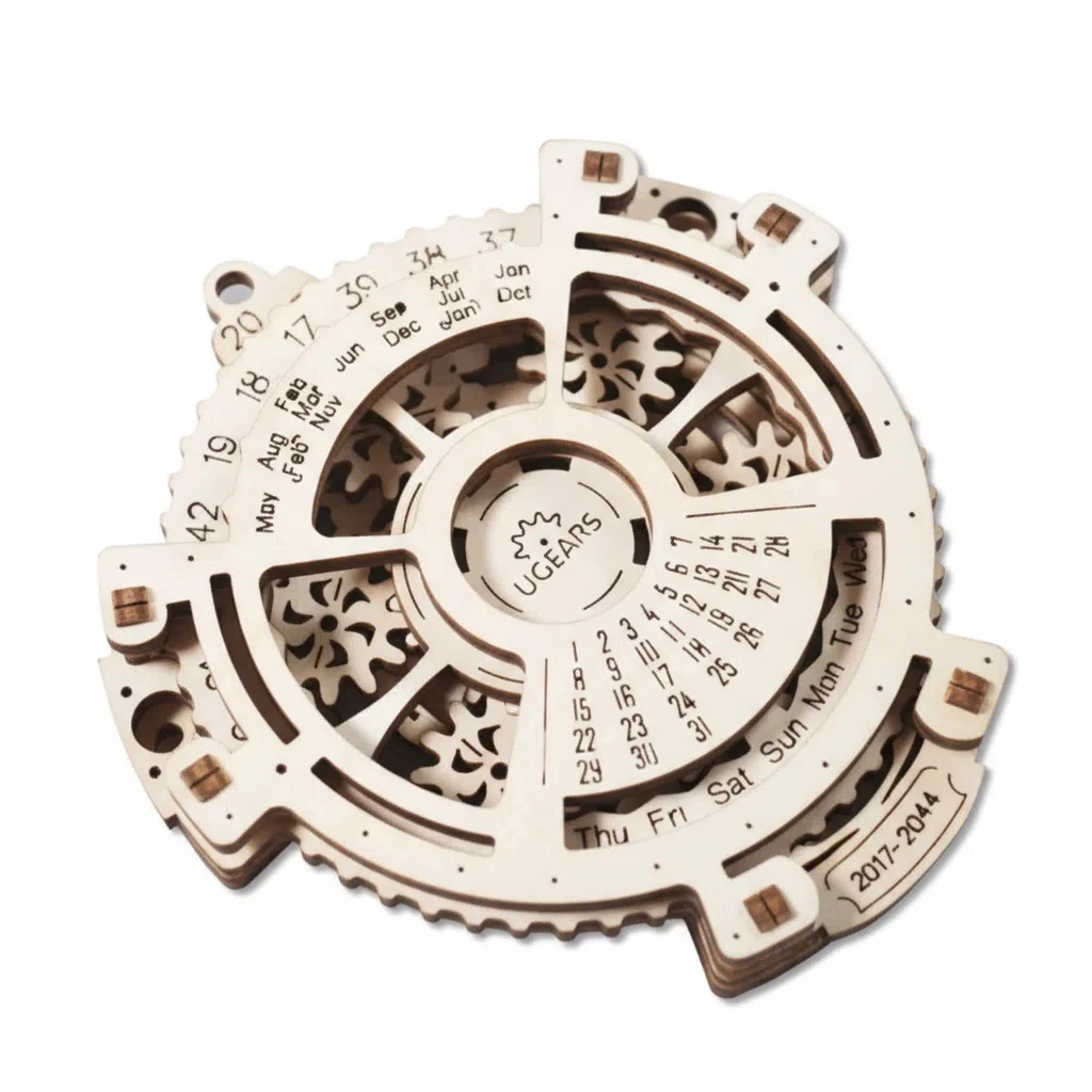 

OUZEY 3D Wooden Calendar Puzzle - Mechanical Gear Model Building Kit, Educational STEM Project for Adults & Teens Age 14+