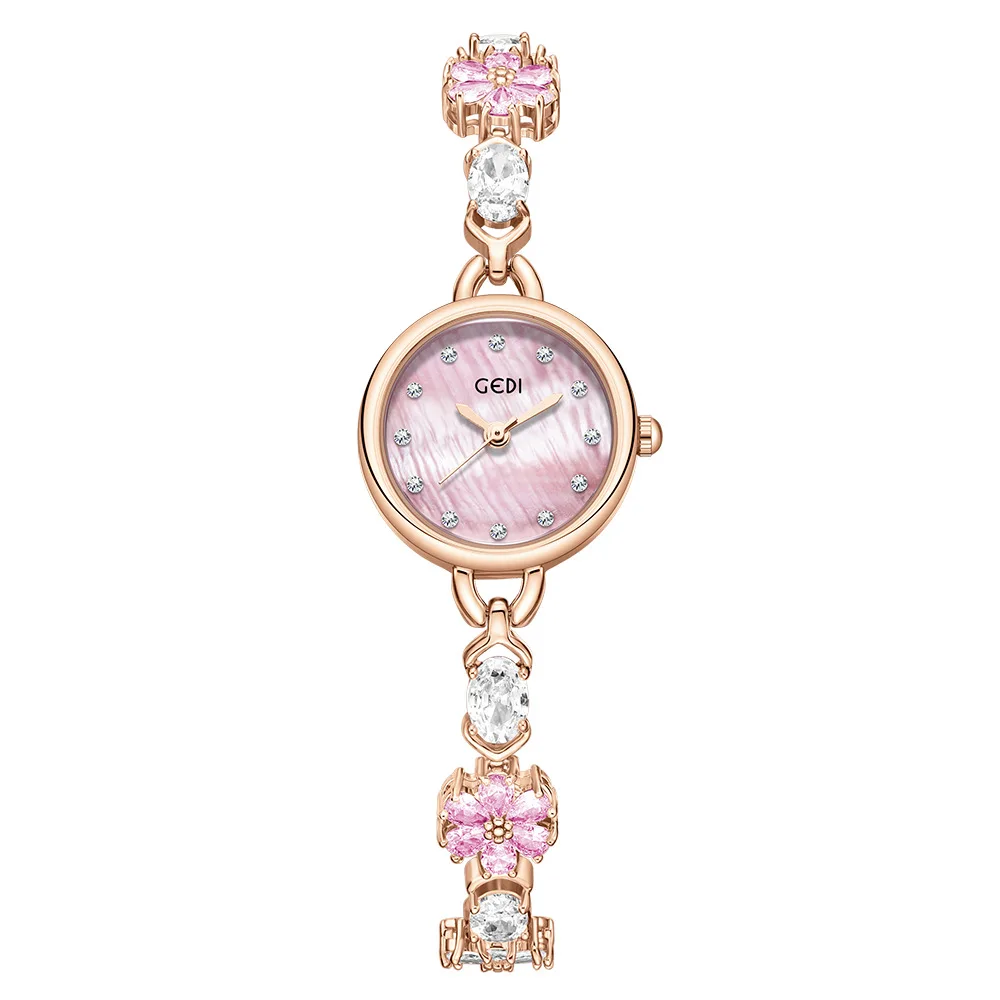 UTHAI CQ471 ファッションひまわりブレスレット女性腕時計ライト高級ジュエリースタイル防水クォーツ時計、女性用腕時計 ﻿