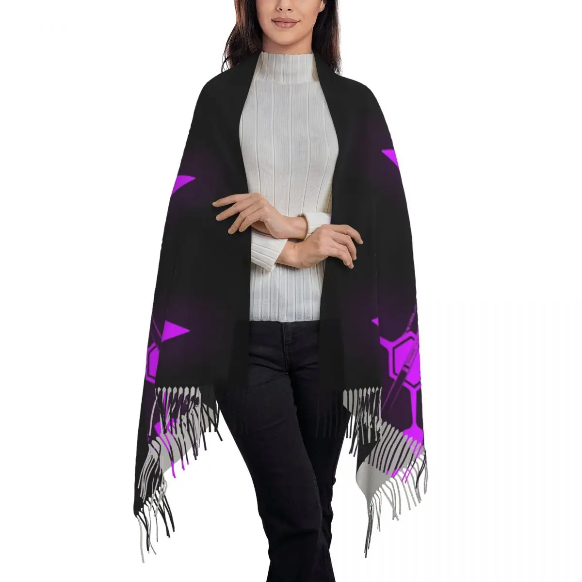 Outdoor Scarf Winter Robot Murder Drones V Uzi Shawls Wrpas Graphic Bufanda Mujer Female Retro Scarves Wraps