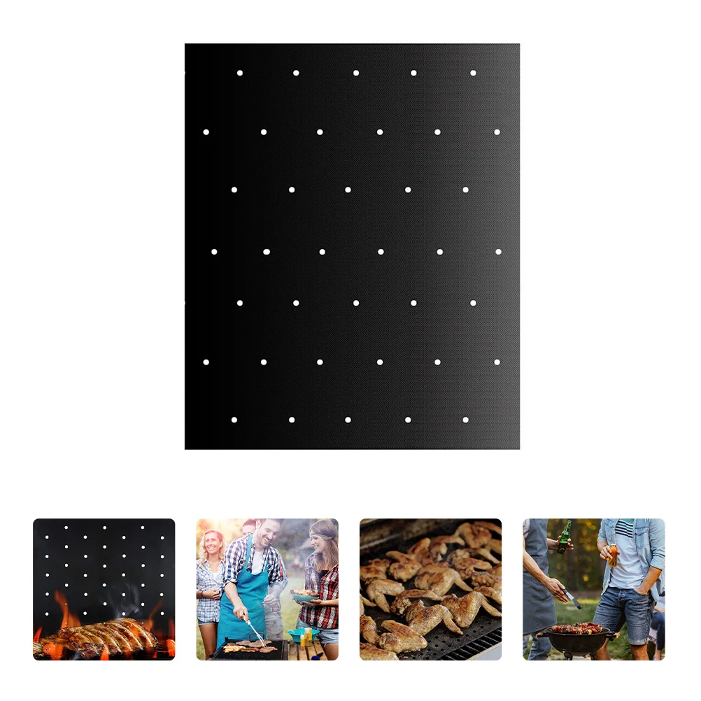 1 قطعة في الهواء الطلق شواء شواء حصيرة غير عصا مقاومة للحرارة قابلة لإعادة الاستخدام الشواء وسادة الطبخ ورقة غير عصا الخبز الحصير شواء حصيرة