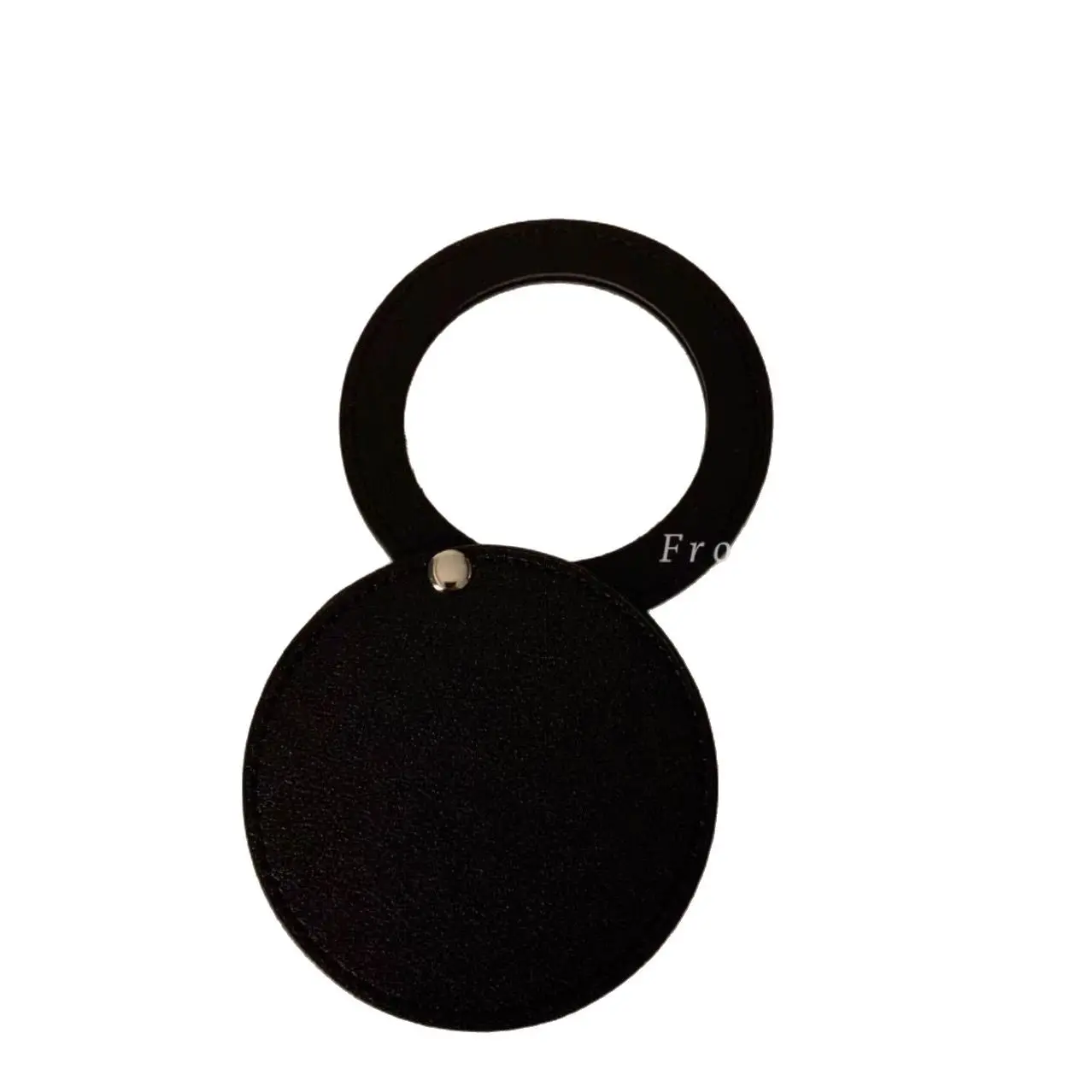 간단한 PU 화장 거울, 휴대용 원형 거울, 단면 접이식, 로고 인쇄 가능한 미니 휴대용 화장 거울