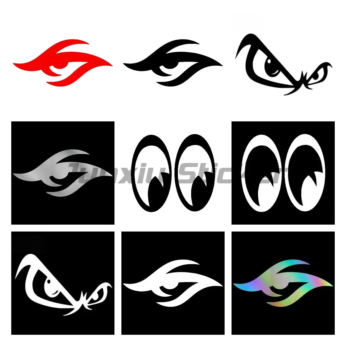 

No Fear Car Sticker Bad Boy Eyes Eye Decal Waterproof Auto Decoration PVC for Skate Snowboard Surf Scooter
