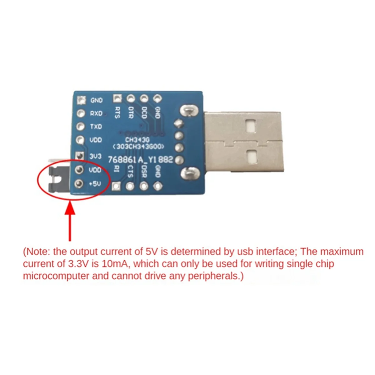 Efficient USB to TTL Converter Multi-Functional CH343G USB to Serial Module