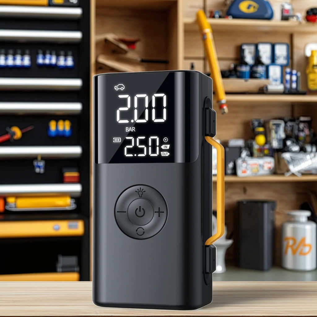 

Маленький беспроводной электрический накачиватель шин QS213 с длительным сроком службы и аварийным освещением для автомобильного воздушного насоса