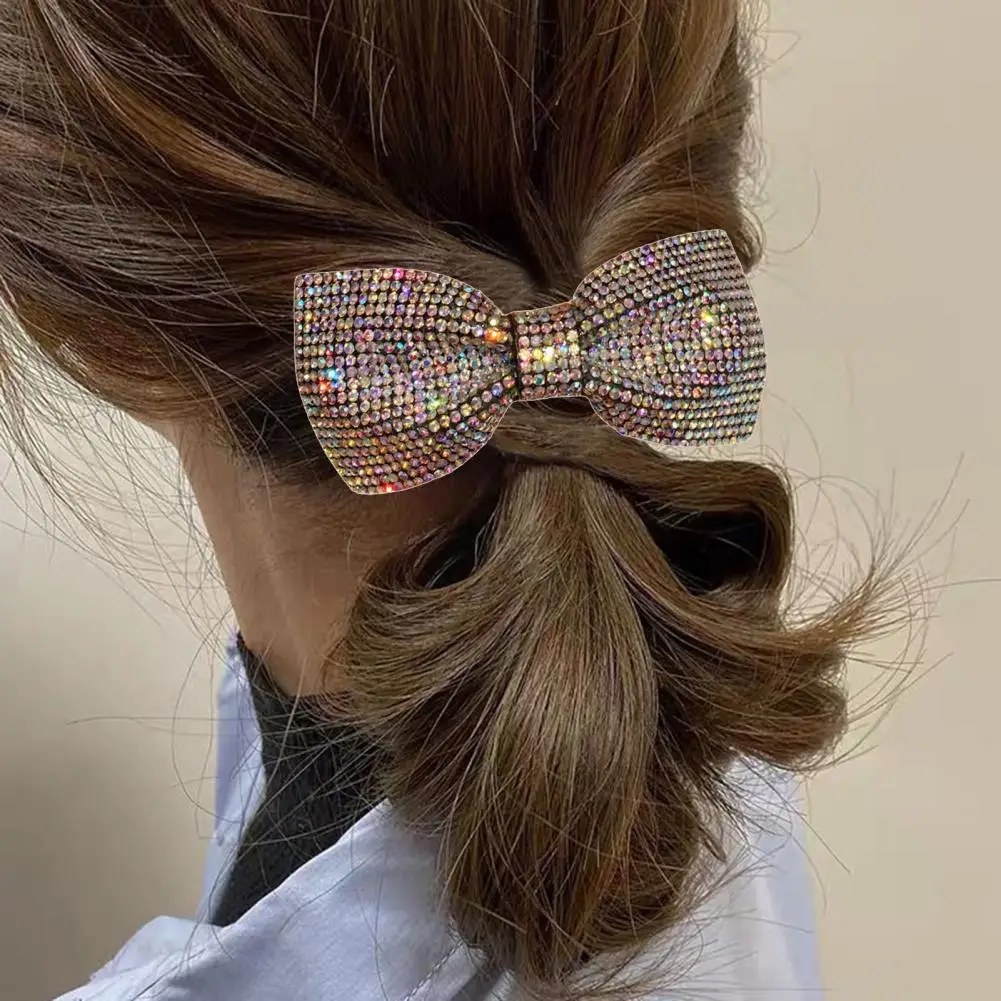 Big Bow Hair Clip Shiny Hot Drilling Bowknot Hair Pin Alloy Material Exquisite Design Hairpin Korean Hair Accessories Fashion