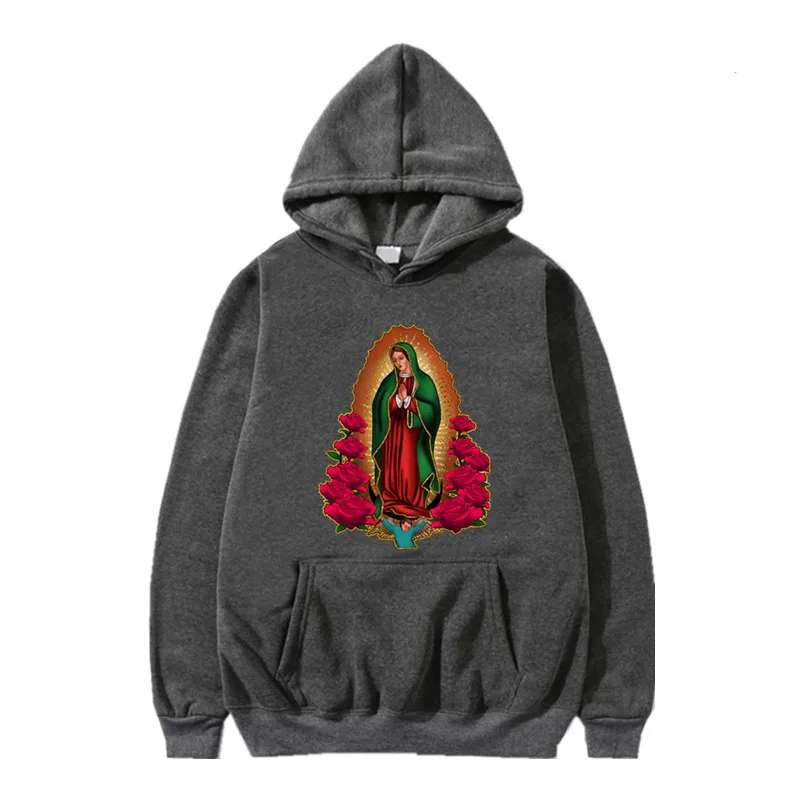 Virgin Mary Of Guadalupe Printed Hoodies Men Woman Y2k Hoodie Streetwear Hooded Sweatshirts Pullovers Unisex Tracksuit Clothing