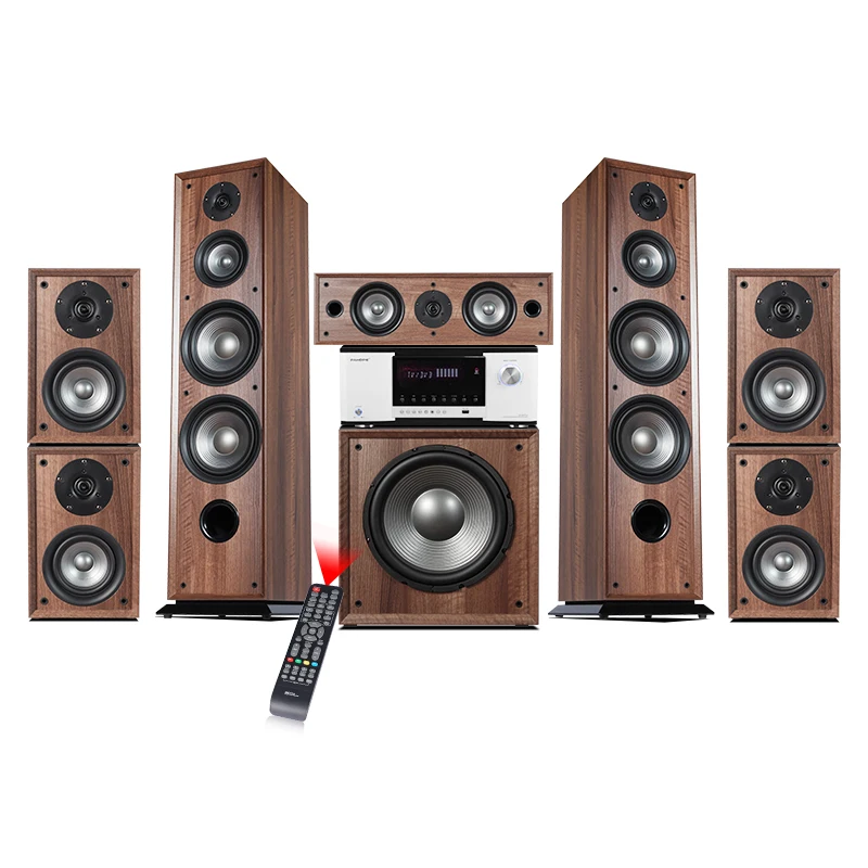 7.1 Tower Home Theater System Surround Sound Wooden Home Theatre System With Digital Amplifier Supporting 3D/8K
