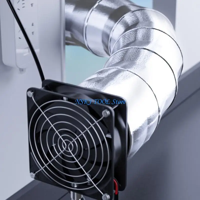 L8RC 12 فولت بالطاقة لحام امتصاص الدخان ESD مستخلصات مروحة الأنابيب قنوات Exhuast مروحة مع 8/4/2 متر الأنابيب للحمام المطبخ