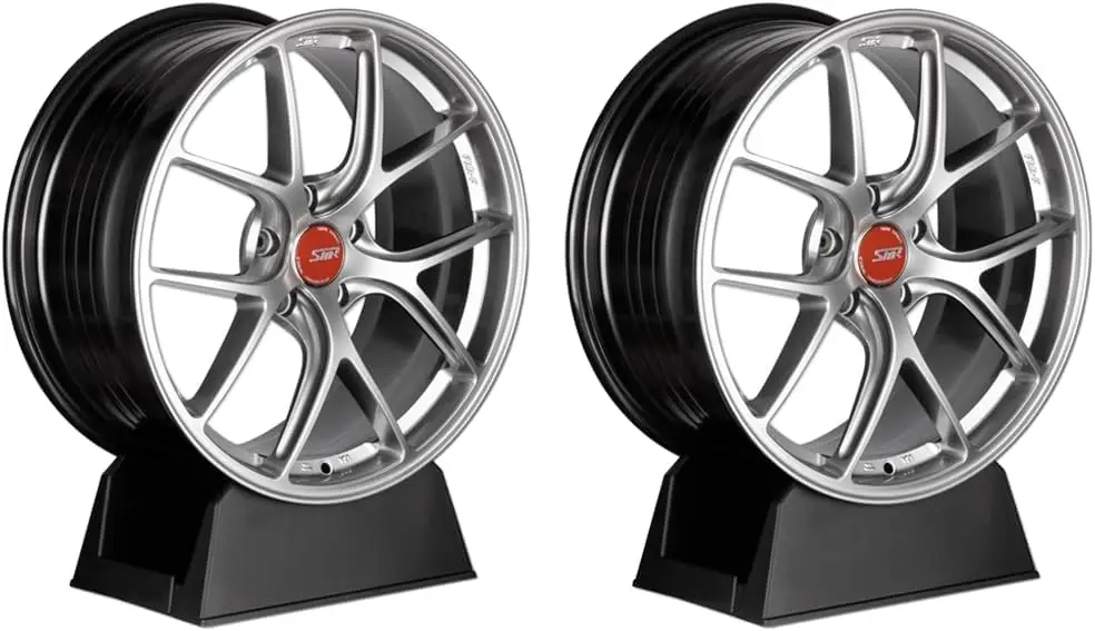 

Car Tire Display Rack Set of 2, Black Wheel Stand for Shop Garage Exhibition