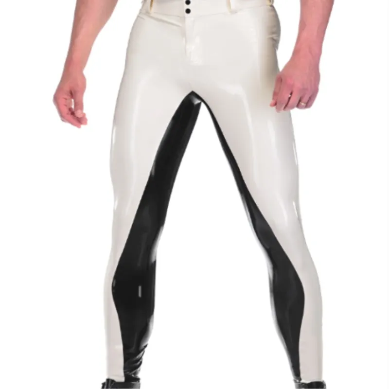 Latex Natural Rubber Leggings Pants Clubwear Wetlook Black  Bottoms  Unisex  Customize XXS-XXL