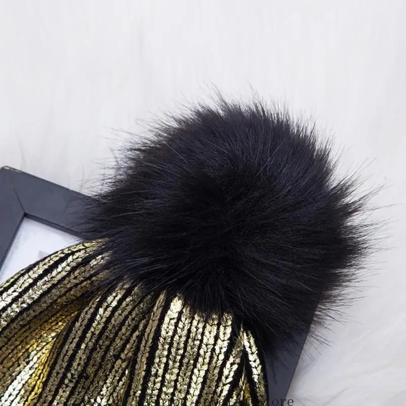 

D0UB Вязаная кепка в рубчик с металлизированной креативной ребристой текстурой из полиэстера