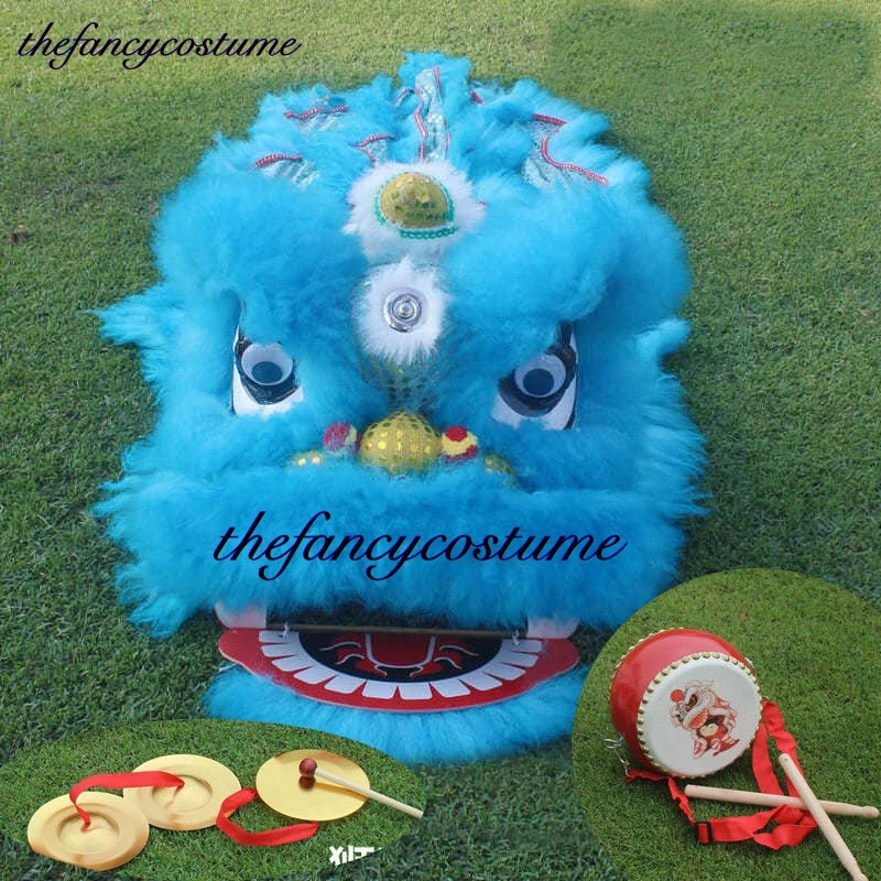 طفل الزي الملكي 12 بوصة الثقافة الصينية الأسد الرقص غونغ طبل 3-5 الأعمار التميمة بدلة فاخرة الدعائم الحدث لعبة مهرجان كرنفال