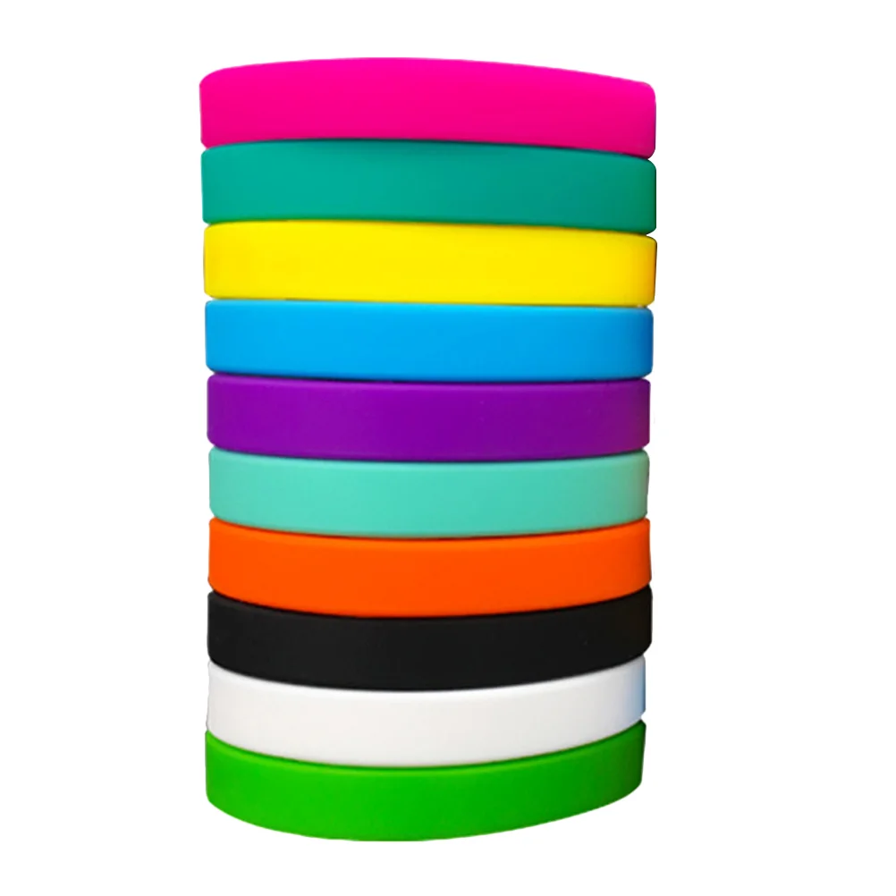 

100 Pcs Silicone Bracelet Rubber Bracelets for Kids Wrist Bands Men Women Solid Color Wristbands Party Favors Luminous Stretch