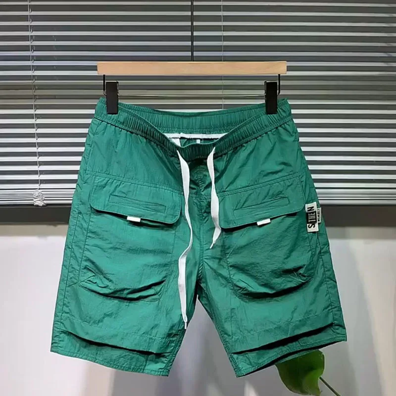 

Лето 2024, модная брендовая цветная рабочая одежда на молнии, мужская повседневная свободная модная длина пять четвертей, прямая нога