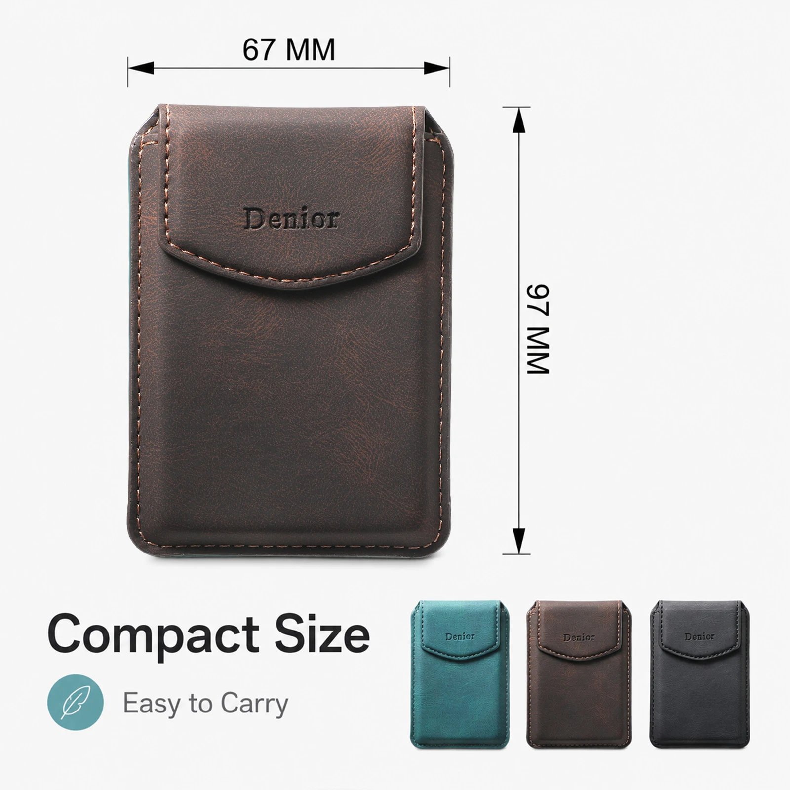 Denior PU Leather Magnetic Phone Wallet For Iphone 17 16 15 14 13 12 Pro Max Plus, RFID 4 Card Holder Snap On Pocket Bag