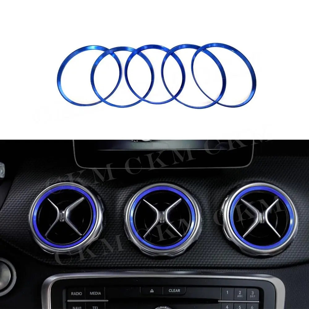 

5PCS Air Condition Air Vent Outlet Ring Cover Trim Decoration for Mercedes Benz A B CLA GLA Class W176 W246 C117 X156 AMG