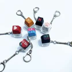 Keyboard Key Toy Party Stress Relief DIY Fidget Button Keycap Fidget Keychain Keyboard Keychain Toys Finger Keyboard