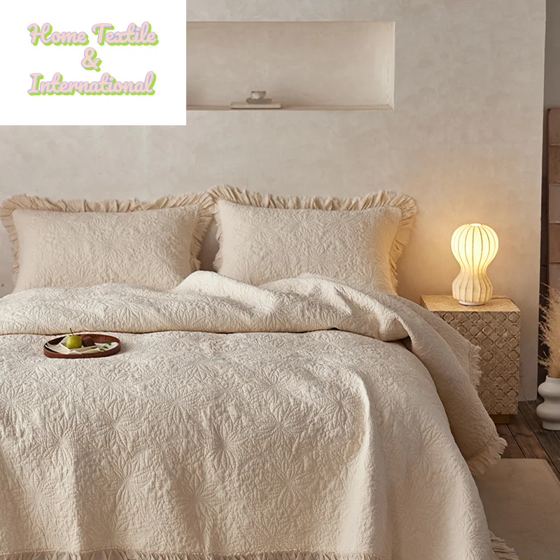 Washed Pure Cotton Versatile Quilted Bedspread Summer Quilt Blanket Bed Cover Mattress Topper Coverlet Bed Sheet with Pillowcase