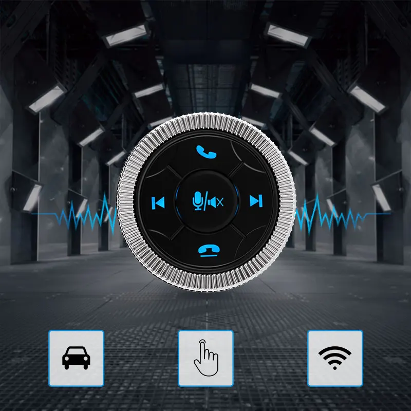 7 Key Universal Car Steering Wheel Controller Wireless Controller Buttons Wireless Intelligent Control Car Adapter Remote Button